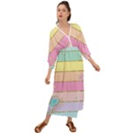 Pastel, Butterfly, Spring, Stripes, Grecian Style  Maxi Dress