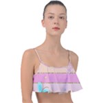 Pastel, Butterfly, Spring, Stripes, Frill Bikini Top