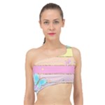 Pastel, Butterfly, Spring, Stripes, Spliced Up Bikini Top 