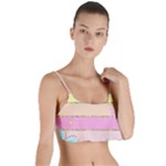 Pastel, Butterfly, Spring, Stripes, Layered Top Bikini Top 