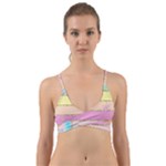 Pastel, Butterfly, Spring, Stripes, Wrap Around Bikini Top