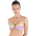 Pastel, Butterfly, Spring, Stripes, Twist Bandeau Bikini Top