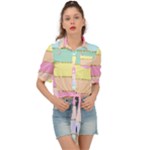 Pastel, Butterfly, Spring, Stripes, Tie Front Shirt 