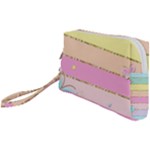 Pastel, Butterfly, Spring, Stripes, Wristlet Pouch Bag (Small)