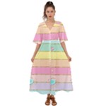 Pastel, Butterfly, Spring, Stripes, Kimono Sleeve Boho Dress