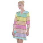 Pastel, Butterfly, Spring, Stripes, Open Neck Shift Dress