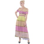 Pastel, Butterfly, Spring, Stripes, Button Up Short Sleeve Maxi Dress