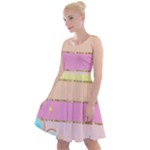 Pastel, Butterfly, Spring, Stripes, Knee Length Skater Dress