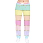 Pastel, Butterfly, Spring, Stripes, Women Velvet Drawstring Pants