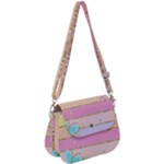 Pastel, Butterfly, Spring, Stripes, Saddle Handbag