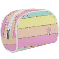 Pastel, Butterfly, Spring, Stripes, Make Up Case (Large) from ArtsNow.com