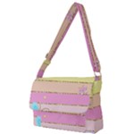 Pastel, Butterfly, Spring, Stripes, Full Print Messenger Bag (L)