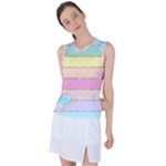 Pastel, Butterfly, Spring, Stripes, Women s Sleeveless Sports Top