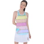 Pastel, Butterfly, Spring, Stripes, Racer Back Mesh Tank Top