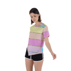 Asymmetrical Short Sleeve Sports T-Shirt 