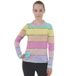 Pastel, Butterfly, Spring, Stripes, Women s Pique Long Sleeve T-Shirt