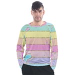 Pastel, Butterfly, Spring, Stripes, Men s Long Sleeve Raglan T-Shirt