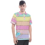 Pastel, Butterfly, Spring, Stripes, Men s Polo T-Shirt