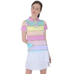 Pastel, Butterfly, Spring, Stripes, Women s Polo T-Shirt