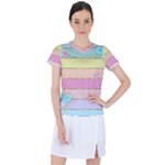 Pastel, Butterfly, Spring, Stripes, Women s Sports Top