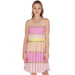 Pastel, Butterfly, Spring, Stripes, Knee Length Skater Dress With Pockets