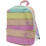 Pastel, Butterfly, Spring, Stripes, Zip Up Backpack