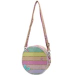 Pastel, Butterfly, Spring, Stripes, Crossbody Circle Bag