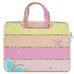 Pastel, Butterfly, Spring, Stripes, MacBook Pro 13  Double Pocket Laptop Bag