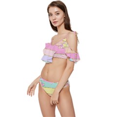 Ruffle Edge Tie Up Bikini Set	 