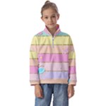 Pastel, Butterfly, Spring, Stripes, Kids  Half Zip Hoodie