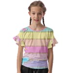 Pastel, Butterfly, Spring, Stripes, Kids  Cut Out Flutter Sleeves