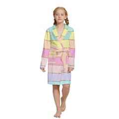 Pastel, Butterfly, Spring, Stripes, Kids  Long Sleeve Velvet Lounge Robe from ArtsNow.com