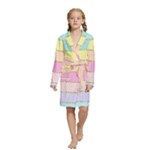 Pastel, Butterfly, Spring, Stripes, Kids  Long Sleeve Velvet Lounge Robe