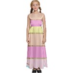 Pastel, Butterfly, Spring, Stripes, Kids  Satin Sleeveless Maxi Dress