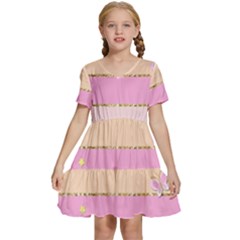 Kids  Short Sleeve Tiered Mini Dress 