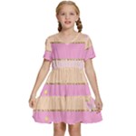 Pastel, Butterfly, Spring, Stripes, Kids  Short Sleeve Tiered Mini Dress