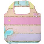 Pastel, Butterfly, Spring, Stripes, Foldable Grocery Recycle Bag