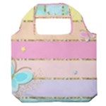 Pastel, Butterfly, Spring, Stripes, Premium Foldable Grocery Recycle Bag