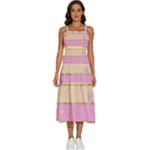 Pastel, Butterfly, Spring, Stripes, Sleeveless Shoulder Straps Boho Dress