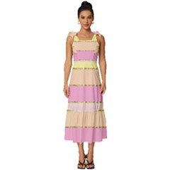 Tie-Strap Tiered Midi Chiffon Dress 