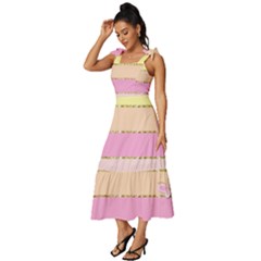 Tie-Strap Tiered Midi Chiffon Dress 