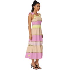 Tie-Strap Tiered Midi Chiffon Dress 