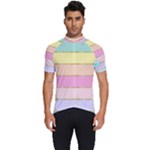 Pastel, Butterfly, Spring, Stripes, Men s Short Sleeve Cycling Jersey