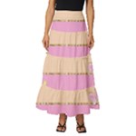 Pastel, Butterfly, Spring, Stripes, Tiered Ruffle Maxi Skirt