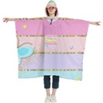 Pastel, Butterfly, Spring, Stripes, Women s Hooded Rain Ponchos