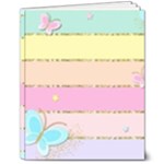 Pastel, Butterfly, Spring, Stripes, 8  x 10  Hardcover Notebook