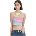 Pastel, Butterfly, Spring, Stripes, Cut Out Top