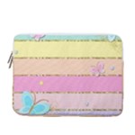 Pastel, Butterfly, Spring, Stripes, 13  Vertical Laptop Sleeve Case With Pocket