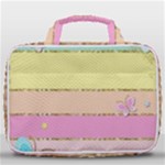 Pastel, Butterfly, Spring, Stripes, Travel Toiletry Bag With Hanging Hook