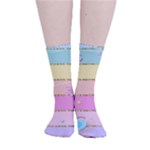 Pastel, Butterfly, Spring, Stripes, Smooth Crew Length Tube Socks